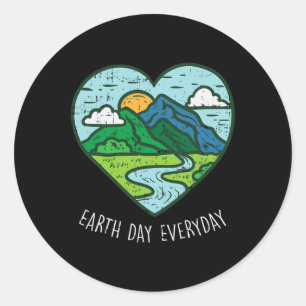 Dag van de Aarde Elke dag 22 april Milieuvriendeli Ronde Sticker