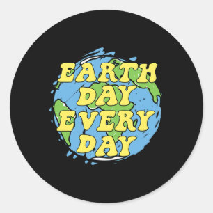 Dag van de Aarde Elke Dag 4 Ronde Sticker