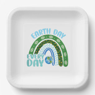 Dag van de Aarde Elke dag Bescherm onze planeet Papieren Bordje