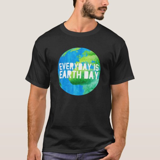 Dag van de Aarde elke dag bespaar de aarde op aard T-shirt (Voorkant)