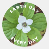 Dag van de Aarde Elke Dag Bunchberry Bloem Ronde Sticker (Voorkant)