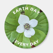 Dag van de Aarde Elke Dag Bunchberry Dogwood Flora Magneet (Voorkant)