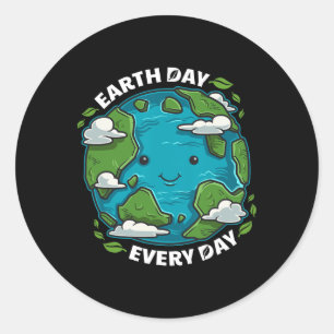 Dag van de Aarde Elke dag Cute Environmental Cute Ronde Sticker