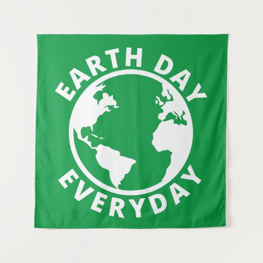 Dag van de Aarde Elke dag - Dag van de Aarde Wandkleed (Voorkant)