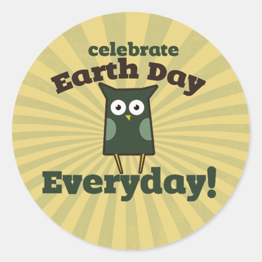 Dag van de Aarde Elke dag Eeuwen Ronde Sticker (Voorkant)