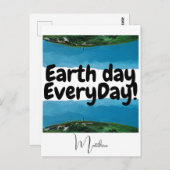 dag van de aarde elke dag , ga groene , elegante k briefkaart (Voorkant / Achterkant)