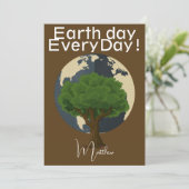 dag van de aarde elke dag , ga groene , elegante k kaart (Staand voorkant)