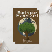 dag van de aarde elke dag , ga groene , elegante k kaart (Voorkant / Achterkant in situ)