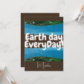 dag van de aarde elke dag , ga groene , elegante k kaart (Voorkant / Achterkant in situ)