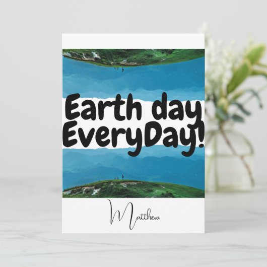 dag van de aarde elke dag , ga groene , elegante k kaart (Staand voorkant)