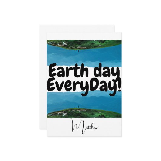 dag van de aarde elke dag , ga groene , elegante k kaart (Voorkant / Achterkant in situ)