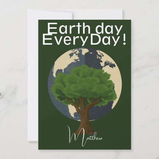 dag van de aarde elke dag , ga groene , elegante k kaart (Voorkant)