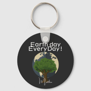 dag van de aarde elke dag , ga groene , elegante k sleutelhanger