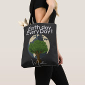 dag van de aarde elke dag , ga groene , elegante k tote bag (Dichtbij)