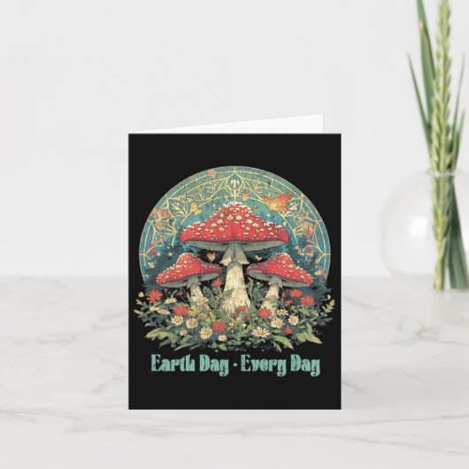 Dag van de Aarde Elke Dag Groovy Red Mushroom Arbo Kaart (Voorkant)