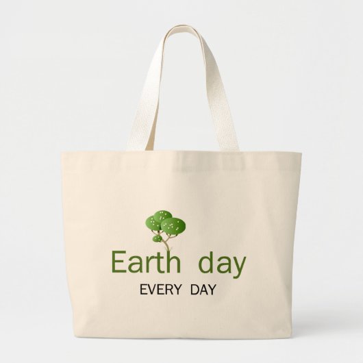 Dag van de Aarde elke dag! Grote Tote Bag (Voorkant)