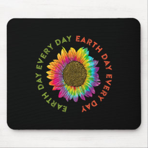 Dag van de Aarde Elke dag Hippie Tie Dye Zonnebloe Muismat