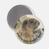 Dag van de Aarde Elke dag Hoary Marmot Foto Magneet (Voorkant / Achterkant)