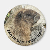 Dag van de Aarde Elke dag Hoary Marmot Foto Magneet (Voorkant)