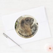 Dag van de Aarde Elke dag Hoary Marmot Foto Ronde Sticker (Envelop)