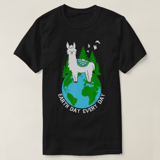 Dag van de Aarde Elke dag Llama Cool Pro Environme T-shirt (Design voorkant)