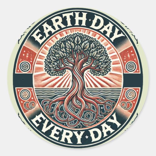 Dag van de Aarde Elke dag Natuur Lovers Ronde Sticker (Voorkant)