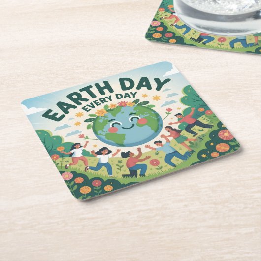 Dag van de Aarde Elke Dag Onderzetter Set (Schuin)