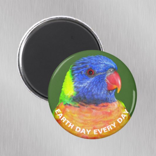 Dag van de Aarde Elke dag Rainbow Loriket Parrot F Magneet