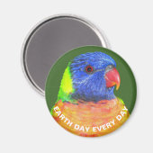 Dag van de Aarde Elke dag Rainbow Loriket Parrot F Magneet (Voorkant / Achterkant)