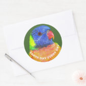 Dag van de Aarde Elke dag Rainbow Loriket Parrot F Ronde Sticker (Envelop)
