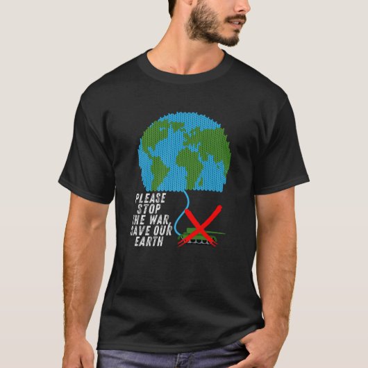 Dag van de Aarde elke dag Red Onze Dag van de Vred T-shirt (Voorkant)