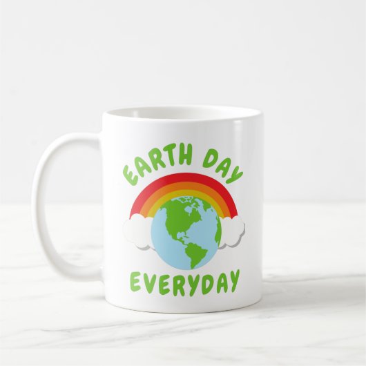 Dag van de Aarde Elke dag Regenboog Koffiemok (Links)