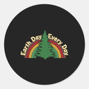 Dag van de Aarde Elke dag Regenboog maakt de aarde Ronde Sticker