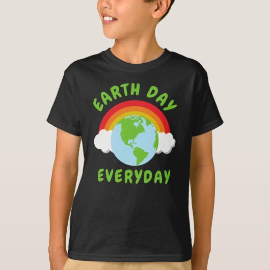 Dag van de Aarde Elke dag Regenboog T-shirt (Voorkant)