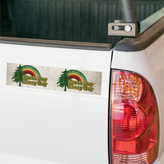 Dag van de Aarde elke dag, Regenboog van de Retro Bumpersticker (Op Truck)