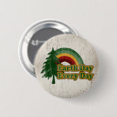 Dag van de Aarde elke dag, Regenboog van de Retro Ronde Button 5,7 Cm (Voorkant /achterkant)