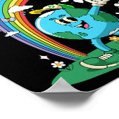 Dag van de Aarde Elke Dag Regenboog Wereldbol Flow Poster (Hoek)
