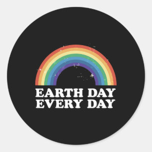 Dag van de Aarde Elke dag Regenbooggracht bespaar Ronde Sticker