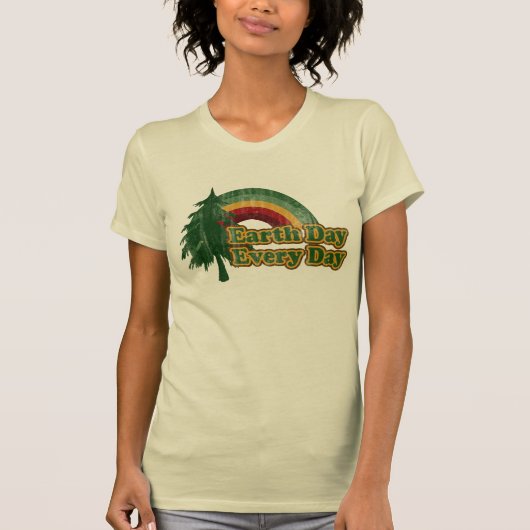 Dag van de Aarde elke dag, Retro Boom T-shirt (Voorkant)