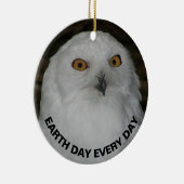 Dag van de Aarde elke dag Sneeuwuil Keramisch Ornament (Rechts)