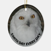Dag van de Aarde elke dag Sneeuwuil Keramisch Ornament (Links)