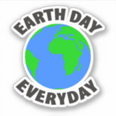 Dag van de Aarde elke dag Sticker (Voorkant)