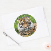 Dag van de Aarde Elke dag Sumatran Tiger Foto Ronde Sticker (Envelop)