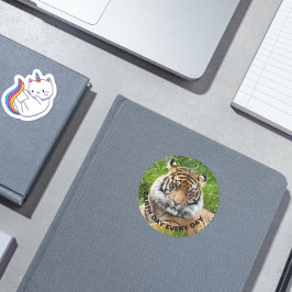 Dag van de Aarde Elke dag Sumatran Tiger Foto Ronde Sticker