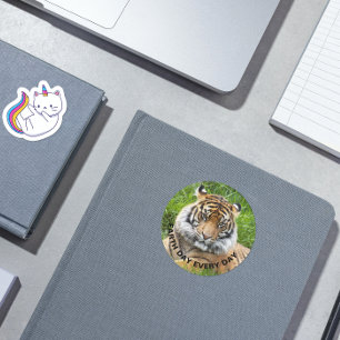 Dag van de Aarde Elke dag Sumatran Tiger Foto Ronde Sticker