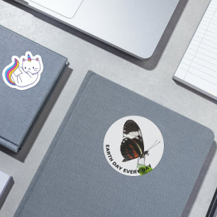Dag van de Aarde Elke dag Tiger Longende Butterfly Ronde Sticker