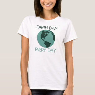 Dag van de aarde elke dag vieren t-shirt