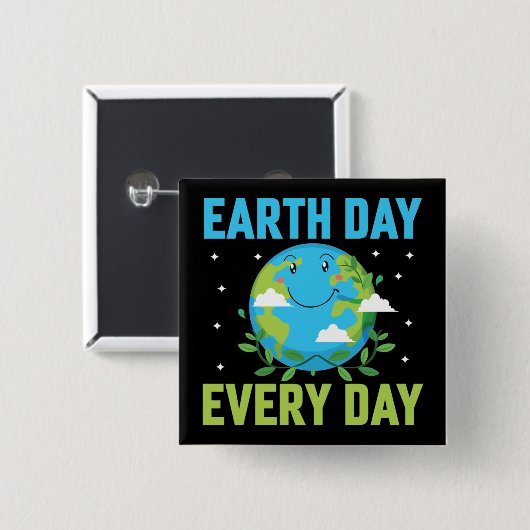 Dag van de Aarde Elke dag Vierkante Button 5,1 Cm (Voorkant /achterkant)