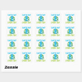 Dag van de Aarde Elke dag Vierkante Sticker (Vel)