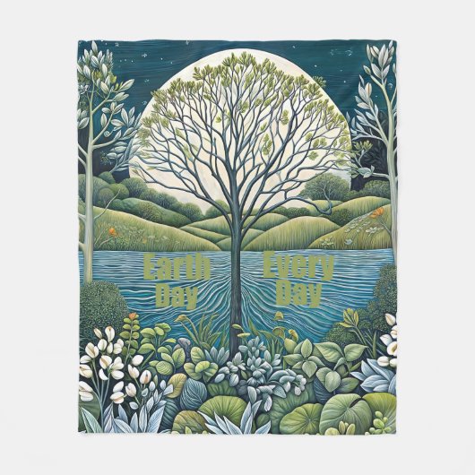 Dag van de Aarde Fleece Deken (Voorkant)